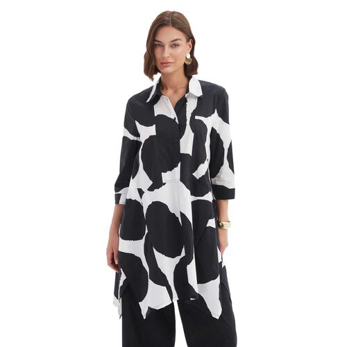 TIRELLI Handerkerchief Hem Print Shirt